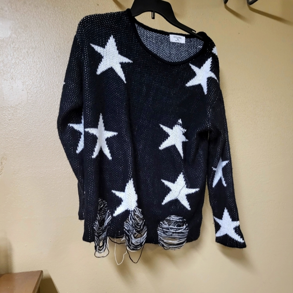 Oversized distressed sweater